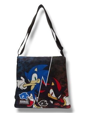 Sonic The Hedgehog Shadow & Sonic Split Messenger Bag - NWT